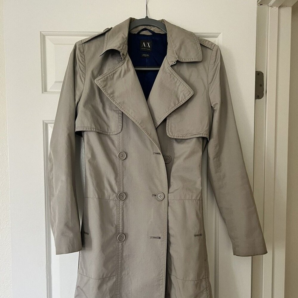 ARMANI EXCHANGE Belted Trench Coat Jacket Sz Small
